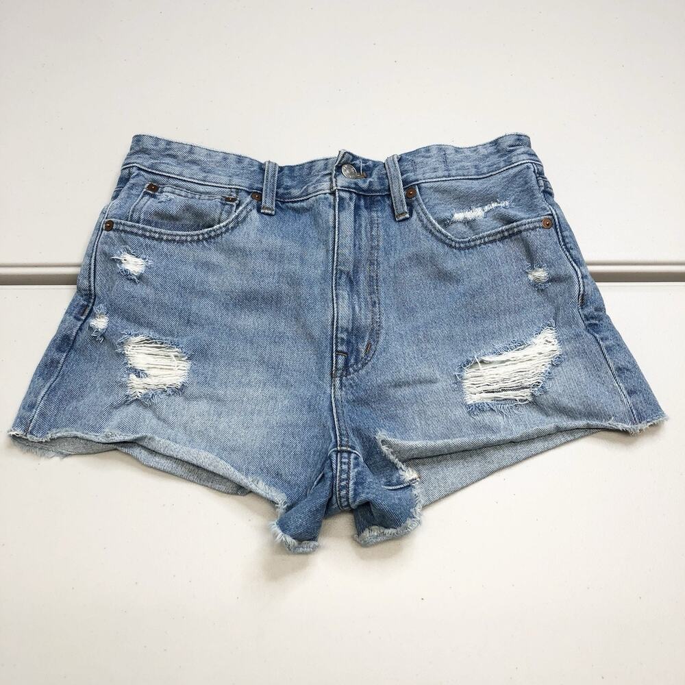 Madewell Women’s Relaxed Denim Shorts 27 Jorts Cutoff Button Fly Distressed Y2K